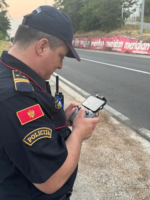 Ulcinj – kontrola saobraćaja dronom – Foto Uprava policije Crne Gore