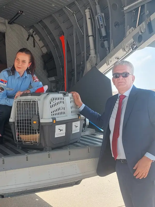 Ambasador Srbije u Libanu Milan Trojanović ispraća Feliksa u Srbiju
Foto DZPPS