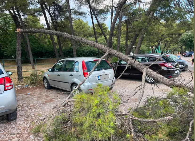 Vetar čupao drveće, jak grad tukao deset minuta: Nezapamćeno nevreme pogodilo Podgoricu nakon ogromne vrućine (FOTO)(VIDEO)