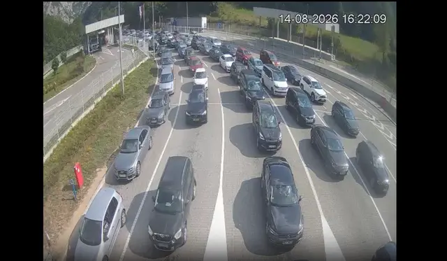 Snimak sa graničniog prelaza Gostun, na ulasku u Srbiju/ Foto: RINA