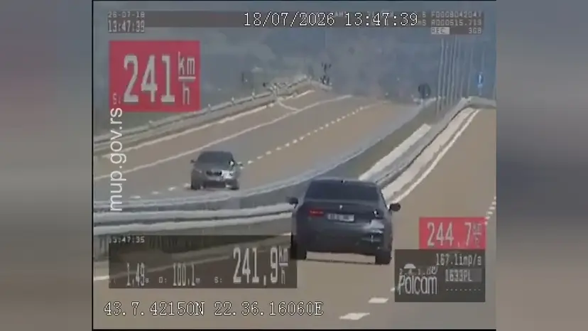 Presretač kod Pirota zaustavio vozača koji je vozio 241 kilometar na čas